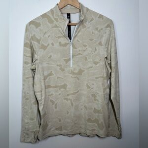 Men's Lululemon Beige Patterned Surge Half-Zip‎ Small